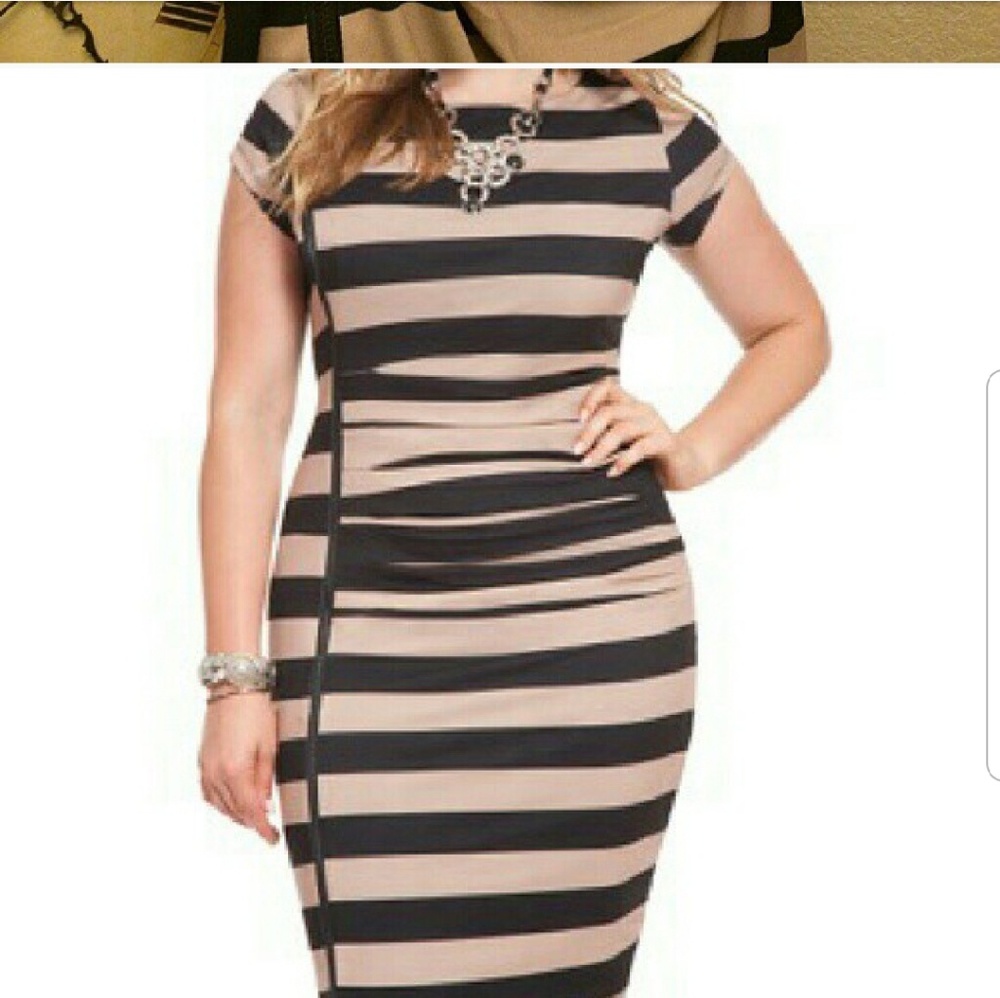 Tan and Black Elloqui Dress
